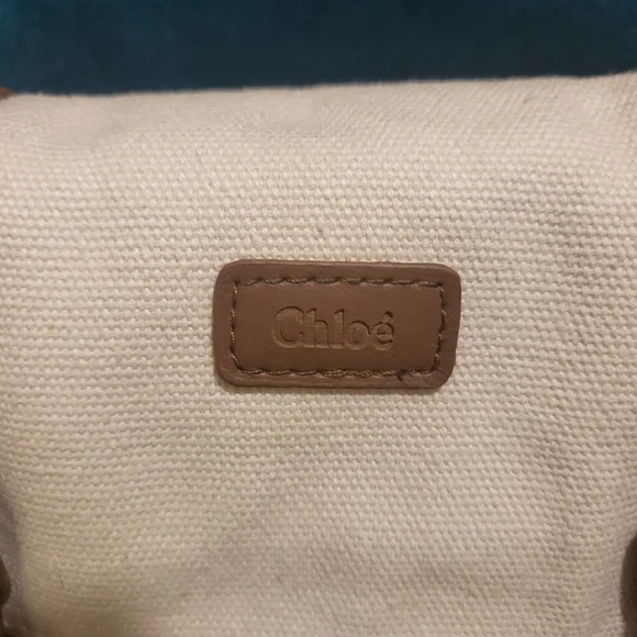 CHLOE beige cotton clutch - Picture 2 of 10